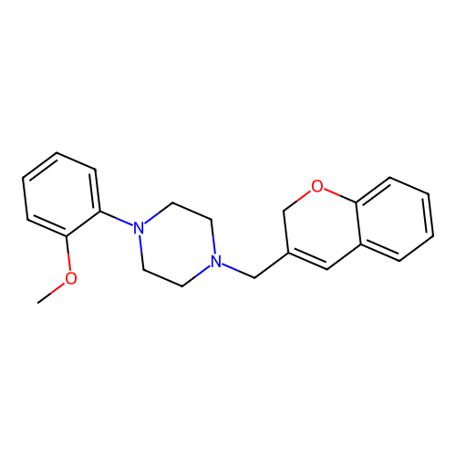 Piperazine, 1-(2H-1-benzopyran-3-ylmethyl)-4-(2-methoxyphenyl)- structure