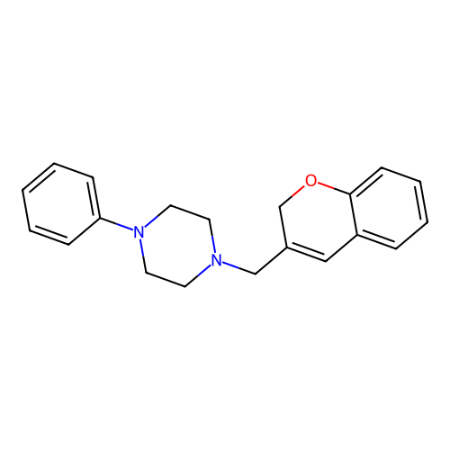 Piperazine, 1-(2H-1-benzopyran-3-ylmethyl)-4-phenyl- structure