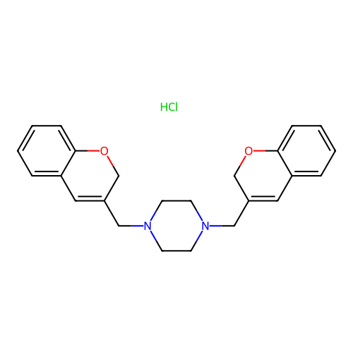 Piperazine, 1,4-bis(2H-1-benzopyran-3-ylmethyl)-, monohydrochloride structure