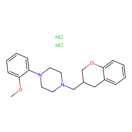 1-((3,4-Dihydro-2H-1-benzopyran-3-yl)methyl)-4-(2-methoxyphenyl)piperazine dihydrochloride structure