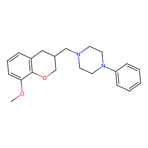 Piperazine, 1-((3,4-dihydro-8-methoxy-2H-1-benzopyran-3-yl)methyl)-4-phenyl- structure