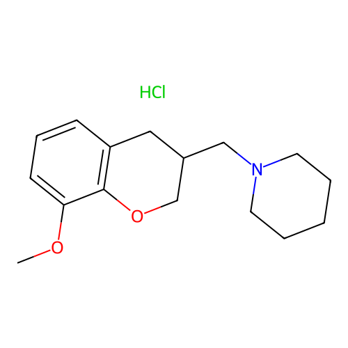 1-((3,4-Dihydro-8-methoxy-2H-1-benzopyran-3-yl)methyl)piperidine hydrochloride structure