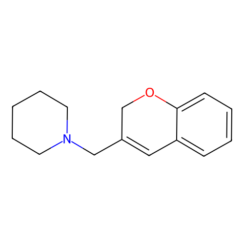 1-(3-Chromenylmethyl)piperidine structure