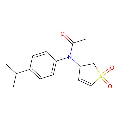 N-(1,1-dioxido-2,3-dihydro-3-thienyl)-N-(4-isopropylphenyl)acetamide structure