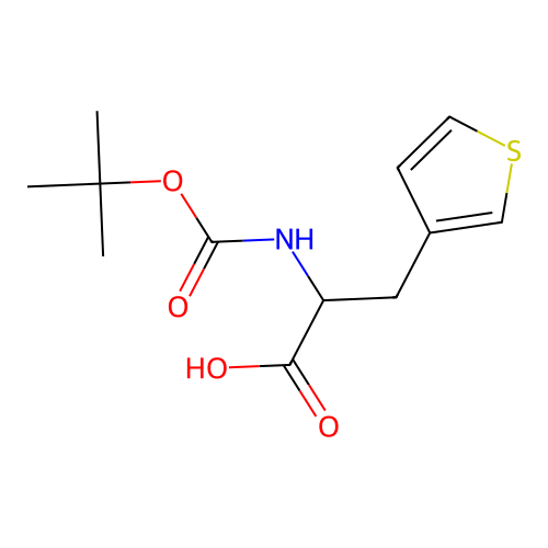 2-(((Tert-butoxy)carbonyl)amino)-3-(thiophen-3-yl)propanoic acid structure