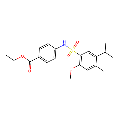 Ethyl 4-[2-methoxy-4-methyl-5-(propan-2-yl)benzenesulfonamido]benzoate structure