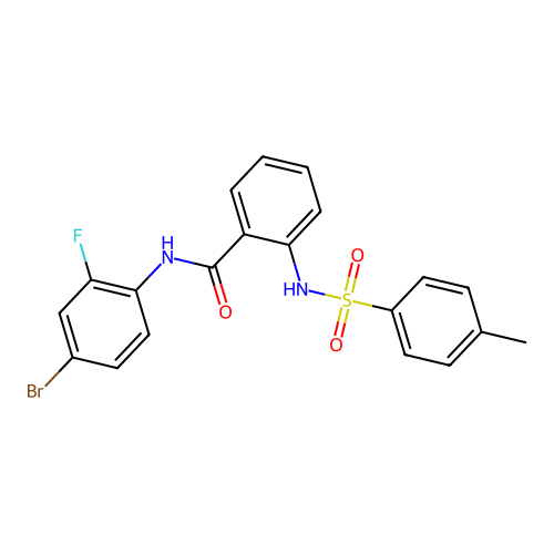 N-(4-bromo-2-fluorophenyl)-2-[(4-methylphenyl)sulfonylamino]benzamide structure