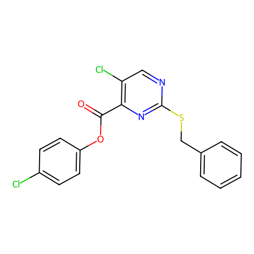 4-Chlorophenyl 2-(benzylsulfanyl)-5-chloropyrimidine-4-carboxylate structure