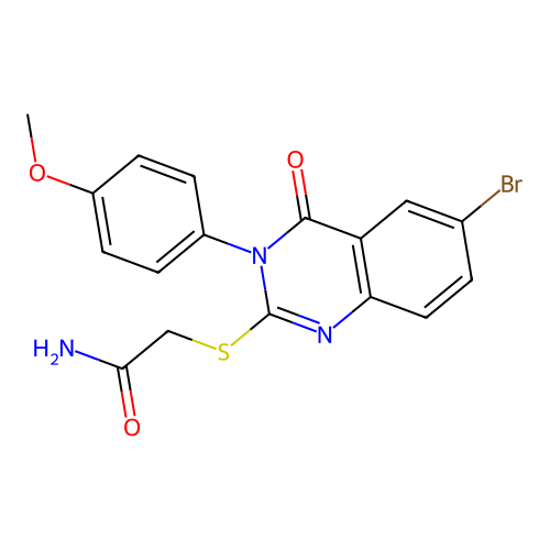 2-[6-Bromo-3-(4-methoxyphenyl)-4-oxoquinazolin-2-yl]sulfanylacetamide structure