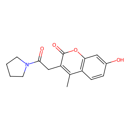 7-Hydroxy-4-methyl-3-(2-oxo-2-pyrrolidin-1-ylethyl)chromen-2-one structure