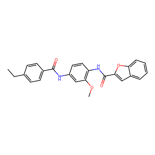 N-{4-[(4-ethylbenzoyl)amino]-2-methoxyphenyl}-1-benzofuran-2-carboxamide structure