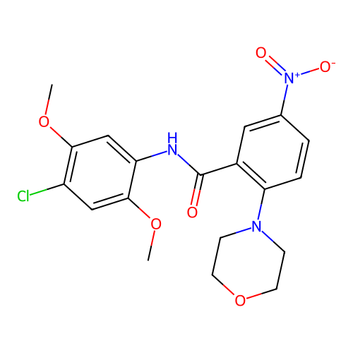 N-(4-chloro-2,5-dimethoxyphenyl)-2-morpholin-4-yl-5-nitrobenzamide structure