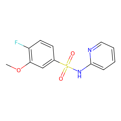 4-fluoro-3-methoxy-N-(2-pyridinyl)benzenesulfonamide structure