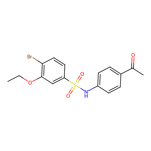 N-(4-acetylphenyl)-4-bromo-3-ethoxybenzenesulfonamide structure