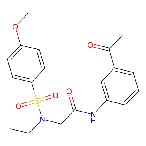 N-(3-acetylphenyl)-2-[ethyl-(4-methoxyphenyl)sulfonylamino]acetamide structure