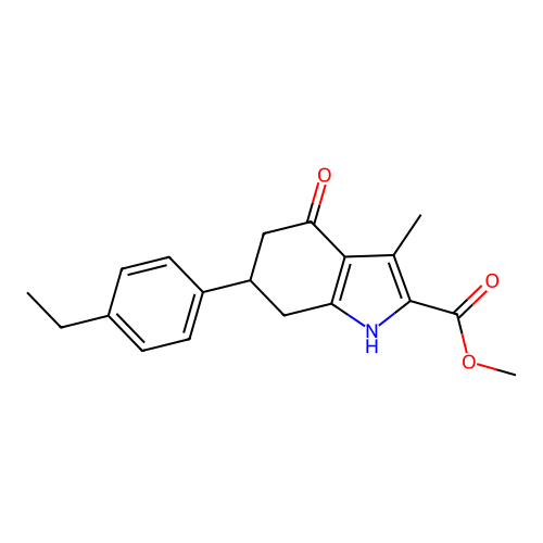 methyl 6-(4-ethylphenyl)-3-methyl-4-oxo-4,5,6,7-tetrahydro-1H-indole-2-carboxylate structure