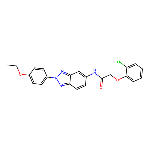 2-(2-chlorophenoxy)-N-[2-(4-ethoxyphenyl)benzotriazol-5-yl]acetamide structure