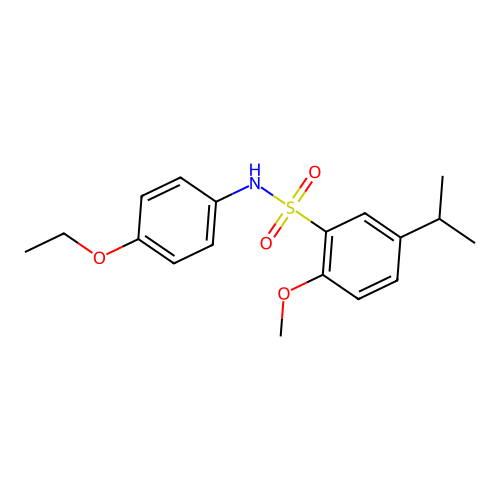 N-(4-ethoxyphenyl)-2-methoxy-5-(propan-2-yl)benzenesulfonamide structure