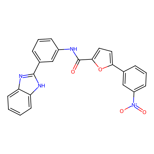 N-[3-(1H-benzimidazol-2-yl)phenyl]-5-(3-nitrophenyl)furan-2-carboxamide structure