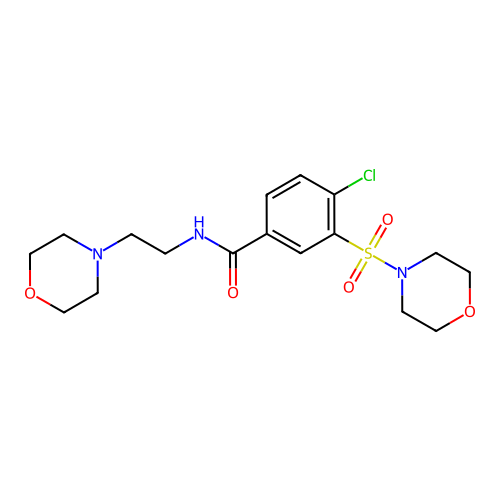 4-chloro-N-(2-morpholin-4-ylethyl)-3-morpholin-4-ylsulfonylbenzamide structure