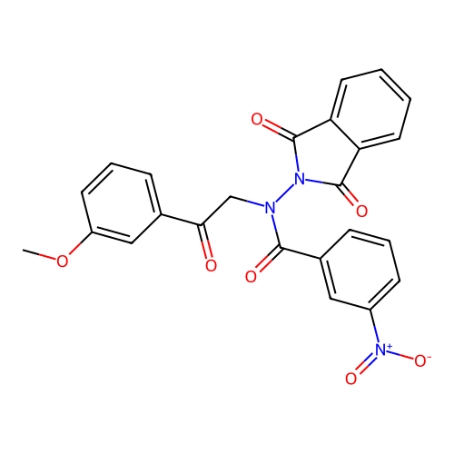 N-(1,3-dioxoisoindol-2-yl)-N-[2-(3-methoxyphenyl)-2-oxoethyl]-3-nitrobenzamide structure