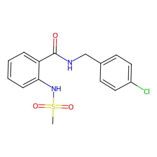 N-(4-chlorobenzyl)-2-[(methylsulfonyl)amino]benzamide structure