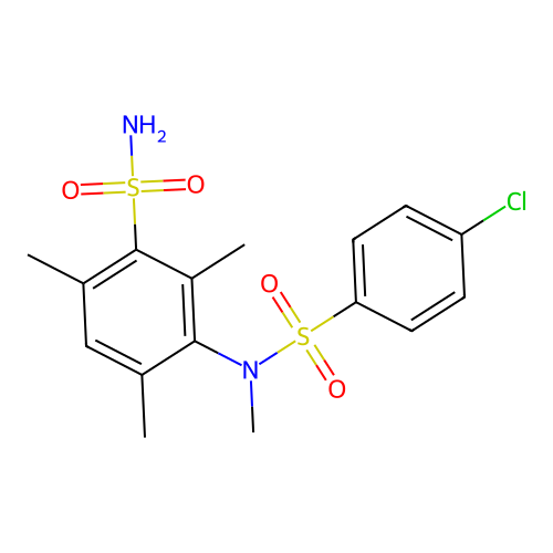 3-[(4-Chlorophenyl)sulfonyl-methylamino]-2,4,6-trimethylbenzenesulfonamide structure