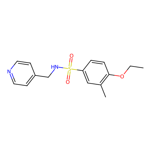 4-ethoxy-3-methyl-N-(pyridin-4-ylmethyl)benzenesulfonamide structure