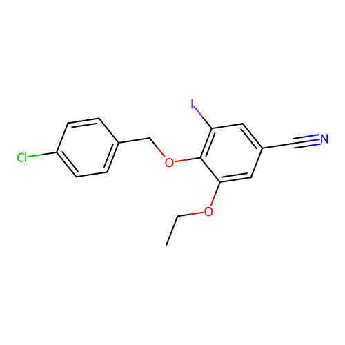4-[(4-Chlorophenyl)methoxy]-3-ethoxy-5-iodobenzonitrile structure