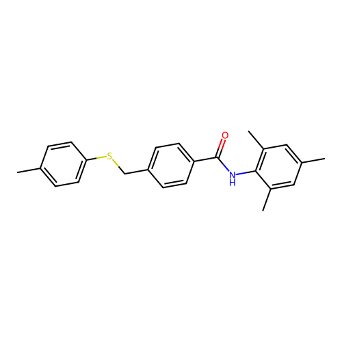 4-[[(4-Methylphenyl)thio]methyl]-N-(2,4,6-trimethylphenyl)benzamide structure