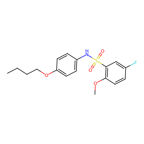 N-(4-butoxyphenyl)-5-fluoro-2-methoxybenzenesulfonamide structure