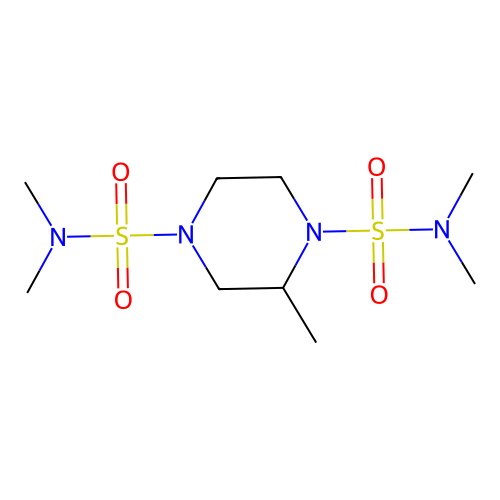 N,N,N',N',2-pentamethyl-1,4-piperazinedisulfonamide structure
