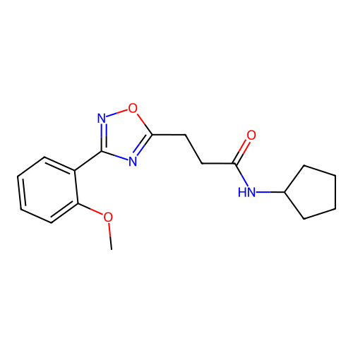 N-cyclopentyl-3-[3-(2-methoxyphenyl)-1,2,4-oxadiazol-5-yl]propanamide structure