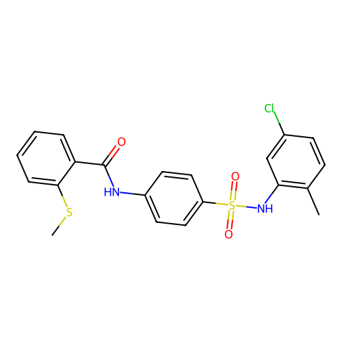 N-[4-[(5-chloro-2-methylphenyl)sulfamoyl]phenyl]-2-methylsulfanylbenzamide structure