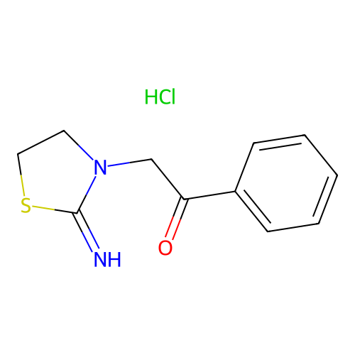 2-(2-Iminothiazolidin-3-yl)-1-phenylethan-1-one monohydrochloride structure