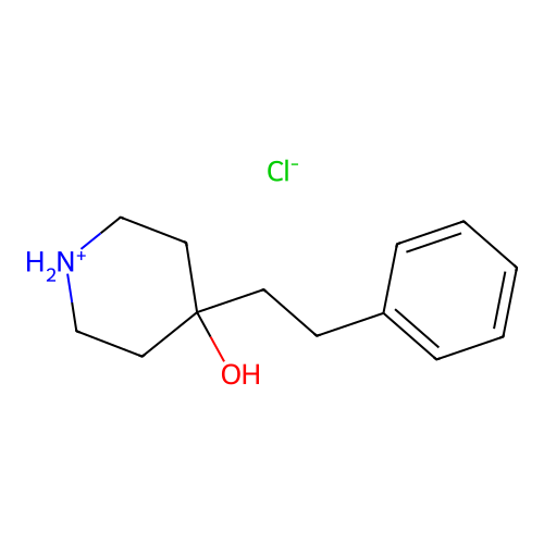4-(2-Phenylethyl)piperidin-1-ium-4-ol chloride structure