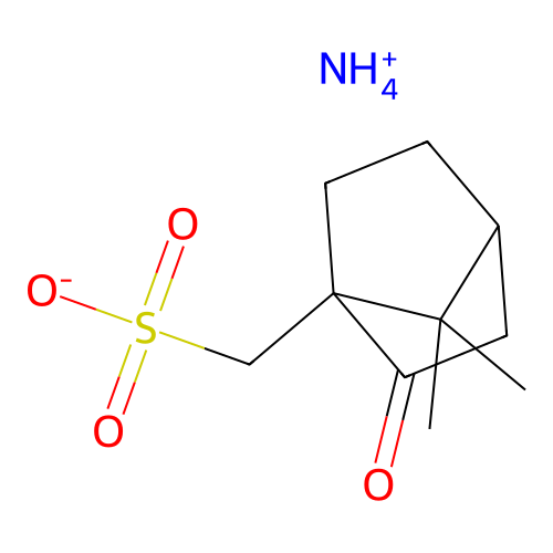 Ammonium (1S)-[7,7-dimethyl-2-oxobicyclo[2.2.1]hept-1-yl]methanesulphonate structure