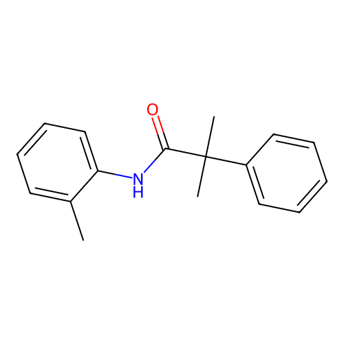2-methyl-N-(2-methylphenyl)-2-phenylpropanamide structure