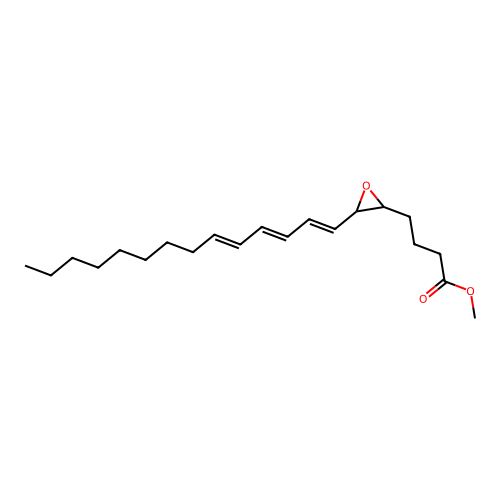 Methyl 4-(3-tetradeca-1,3,5-trienyloxiran-2-yl)butanoate structure