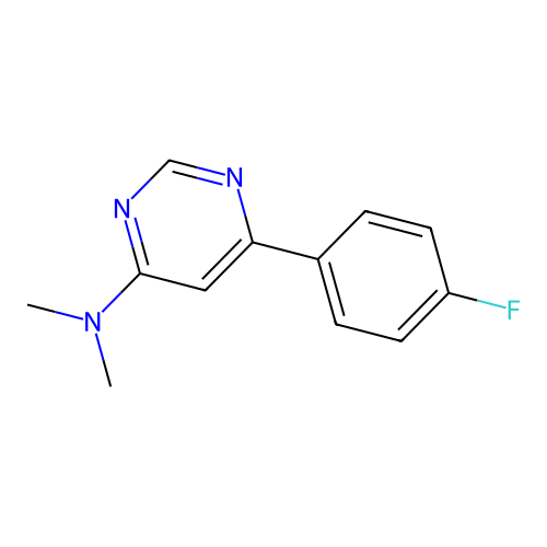 Pyrimidine, 4-dimethylamino-6-(4-fluorophenyl)- structure