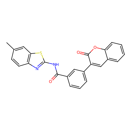 N-(6-methyl-1,3-benzothiazol-2-yl)-3-(2-oxochromen-3-yl)benzamide structure