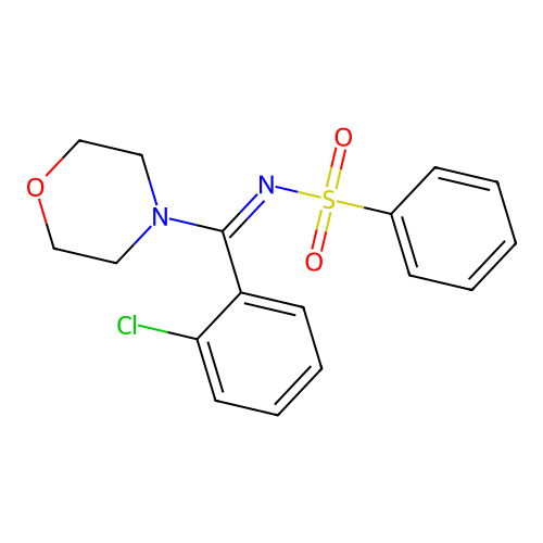 N-[(2-chlorophenyl)-morpholin-4-ylmethylidene]benzenesulfonamide structure