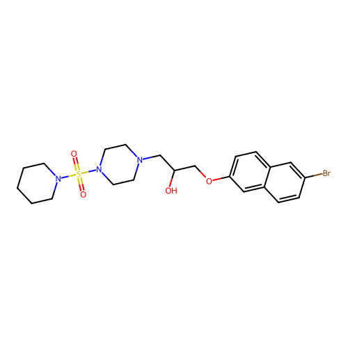 1-[(6-bromo-2-naphthyl)oxy]-3-[4-(1-piperidinylsulfonyl)-1-piperazinyl]-2-propanol structure