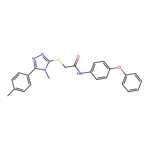 2-[[4-methyl-5-(4-methylphenyl)-1,2,4-triazol-3-yl]sulfanyl]-N-(4-phenoxyphenyl)acetamide structure
