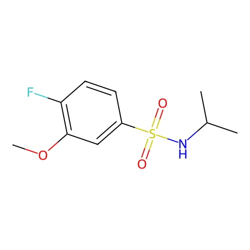 4-fluoro-N-isopropyl-3-methoxybenzenesulfonamide structure