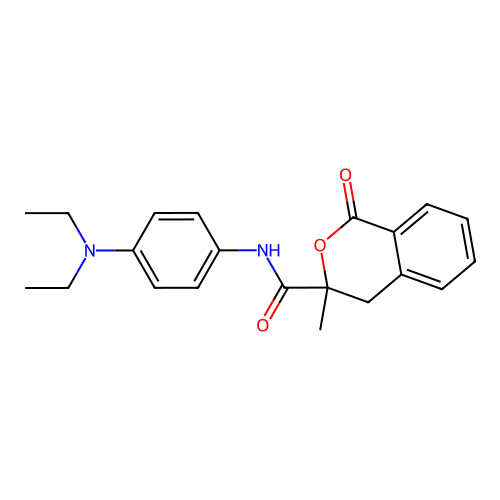 N-[4-(diethylamino)phenyl]-3-methyl-1-oxo-4H-isochromene-3-carboxamide structure