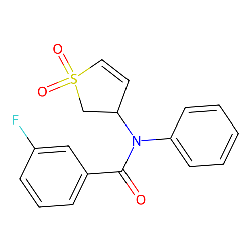 N-(1,1-dioxo-2,3-dihydrothiophen-3-yl)-3-fluoro-N-phenylbenzamide structure