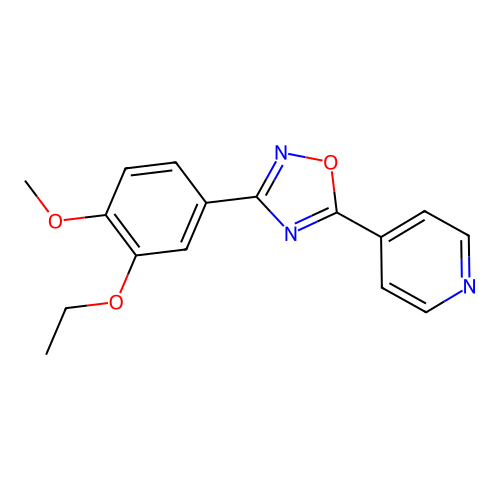 3-(3-Ethoxy-4-methoxyphenyl)-5-pyridin-4-yl-1,2,4-oxadiazole structure
