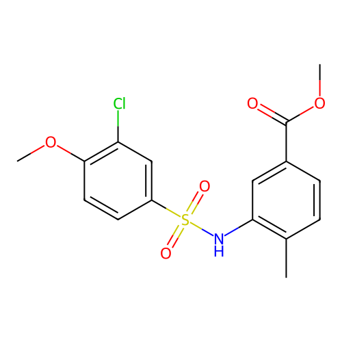 Methyl 3-{[(3-chloro-4-methoxyphenyl)sulfonyl]amino}-4-methylbenzoate structure