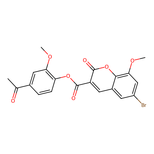 4-acetyl-2-methoxyphenyl 6-bromo-8-methoxy-2-oxo-2H-chromene-3-carboxylate structure